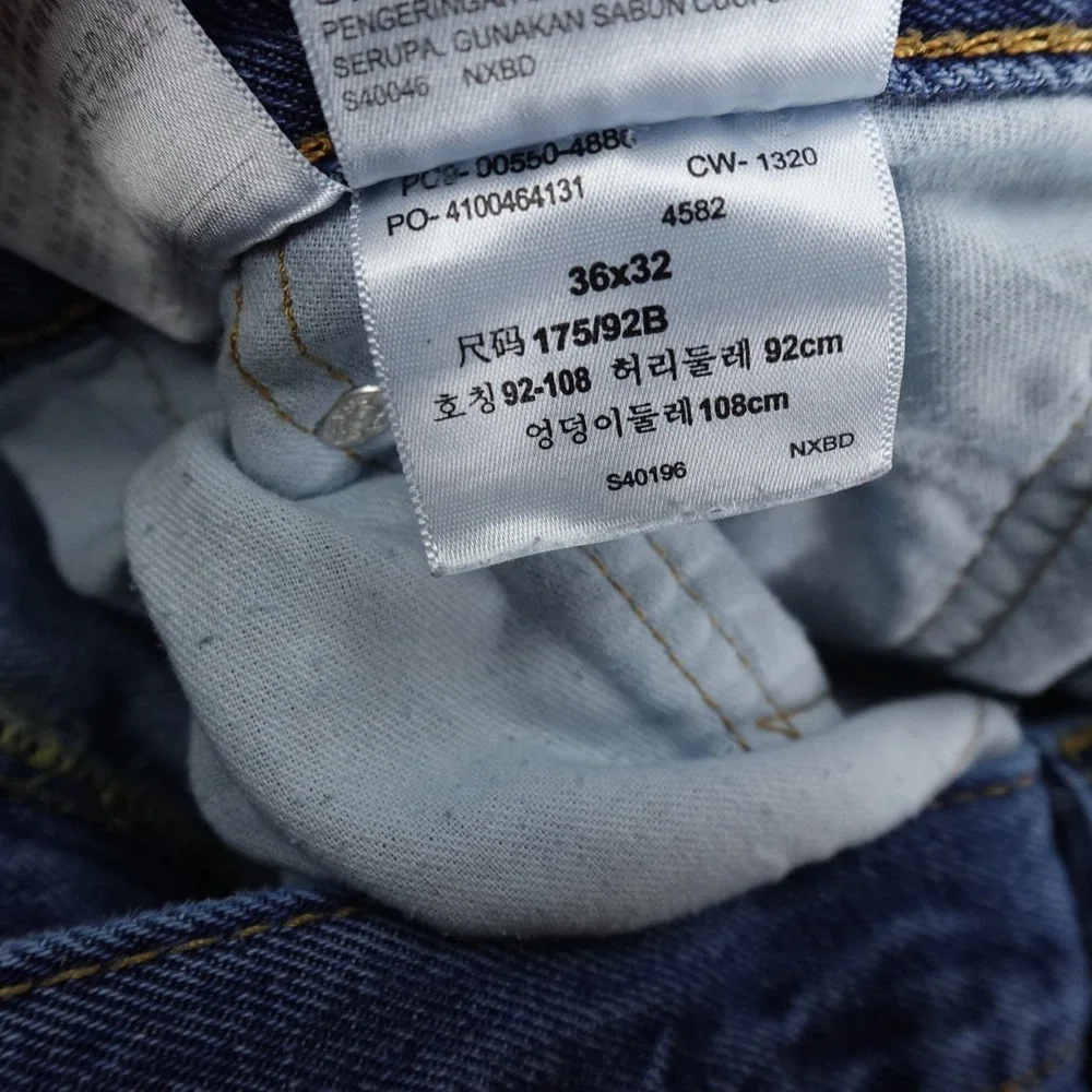 Levis Jeans Mens‎ 36X32 Dark Blue Denim Pants 550 Relaxed Tapered Casual Cotton